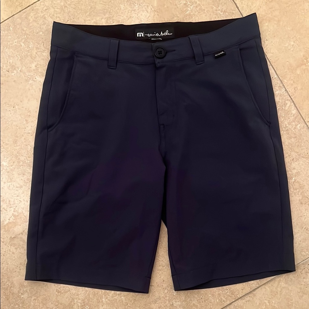 Boys Travis Mathew Navy Wanderlust Performance Shorts Size 12
